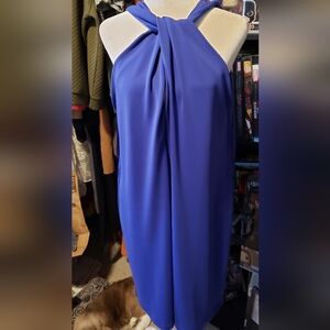 Zara Elegant Blue Halter Midi Dress Size Large